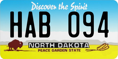 ND license plate HAB094