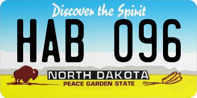 ND license plate HAB096