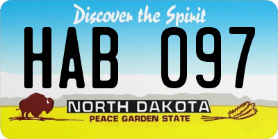 ND license plate HAB097