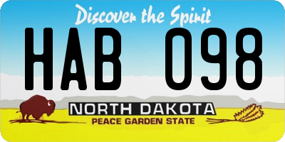 ND license plate HAB098