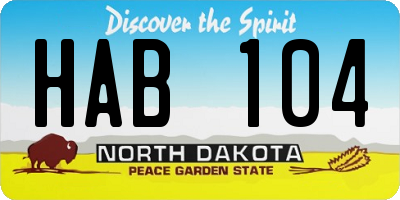 ND license plate HAB104