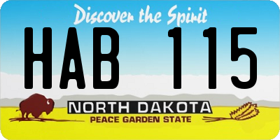 ND license plate HAB115