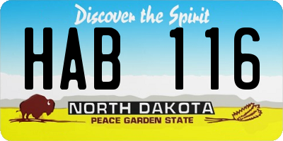 ND license plate HAB116