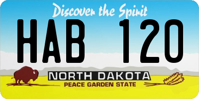 ND license plate HAB120