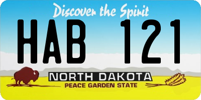 ND license plate HAB121