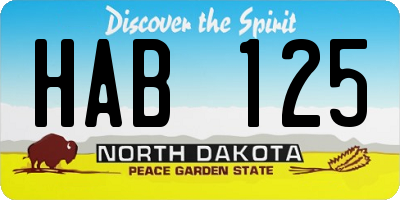 ND license plate HAB125
