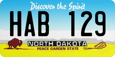 ND license plate HAB129