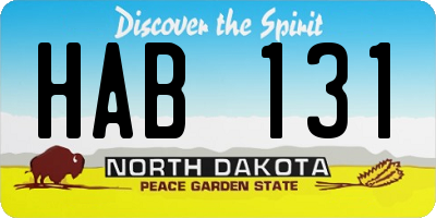 ND license plate HAB131