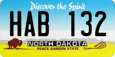 ND license plate HAB132