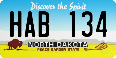 ND license plate HAB134