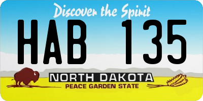 ND license plate HAB135