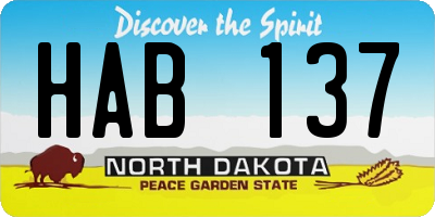 ND license plate HAB137