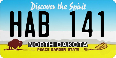 ND license plate HAB141