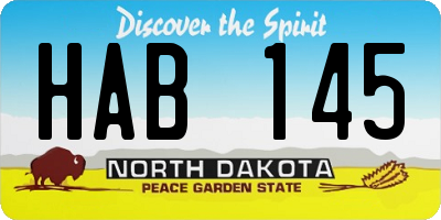 ND license plate HAB145