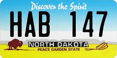 ND license plate HAB147