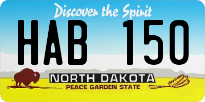 ND license plate HAB150