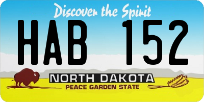 ND license plate HAB152