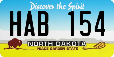 ND license plate HAB154