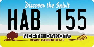 ND license plate HAB155