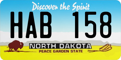 ND license plate HAB158