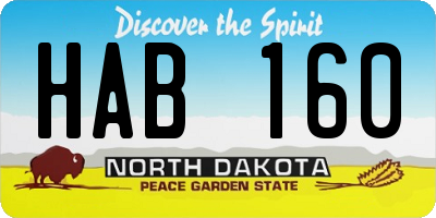 ND license plate HAB160