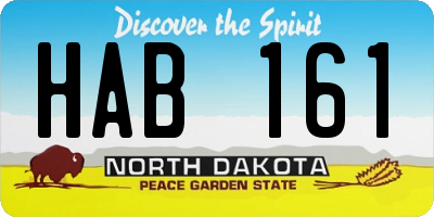 ND license plate HAB161