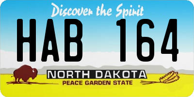 ND license plate HAB164