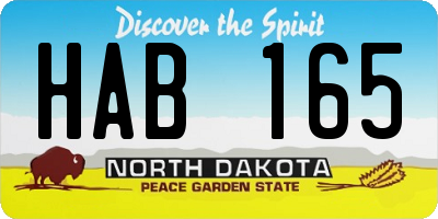 ND license plate HAB165