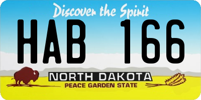 ND license plate HAB166