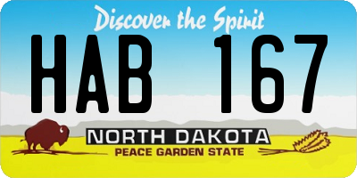 ND license plate HAB167