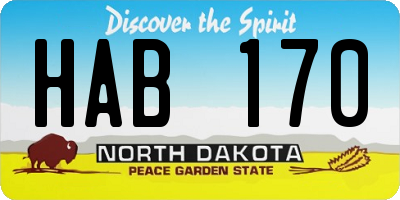 ND license plate HAB170