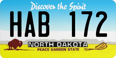 ND license plate HAB172