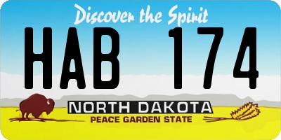 ND license plate HAB174