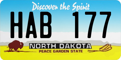 ND license plate HAB177