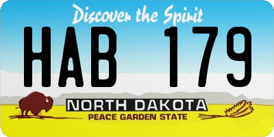 ND license plate HAB179