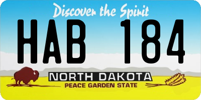 ND license plate HAB184