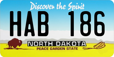 ND license plate HAB186