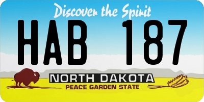 ND license plate HAB187