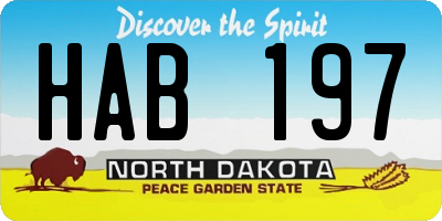 ND license plate HAB197