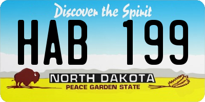 ND license plate HAB199