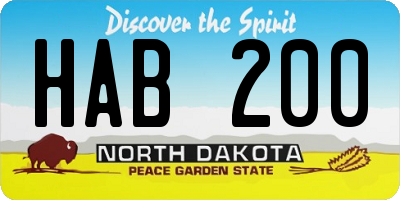 ND license plate HAB200