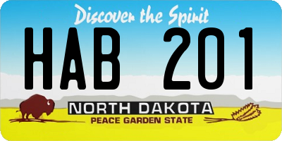 ND license plate HAB201