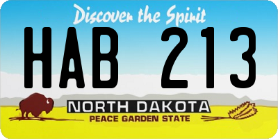 ND license plate HAB213