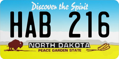 ND license plate HAB216