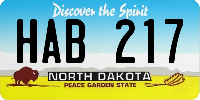 ND license plate HAB217