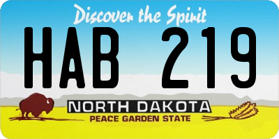 ND license plate HAB219