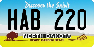 ND license plate HAB220