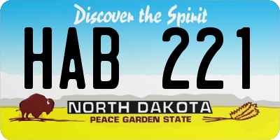 ND license plate HAB221