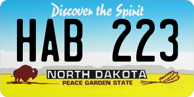 ND license plate HAB223