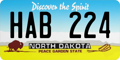 ND license plate HAB224